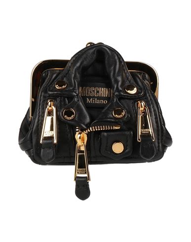 Moschino Woman Handbag Black Size - Textile Fibers In Gold