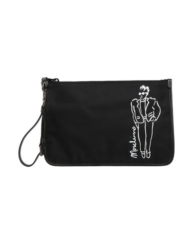 Moschino Man Handbag Black Size - Textile Fibers In Neutral