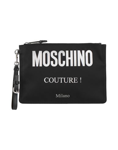 Moschino Man Handbag Black Size - Textile Fibers, Leather In Burgundy