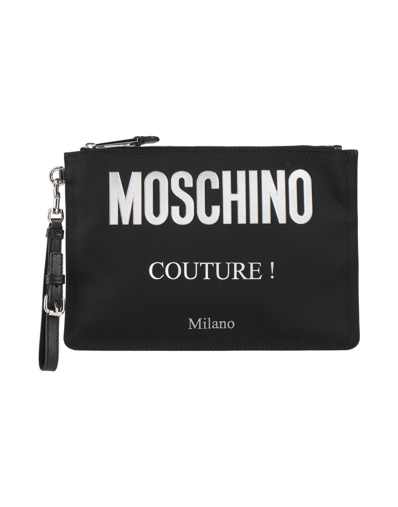 《セール開催中》MOSCHINO メンズ ハンドバッグ ブラック 紡績繊維 / 革（なめし加工）