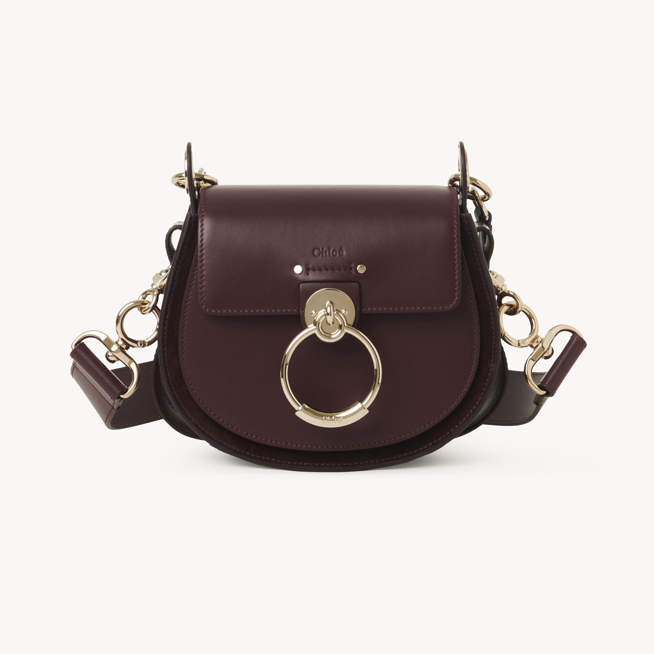 CHLOÉ SMALL TESS BAG IN SHINY & SUEDE LEATHER BROWN SIZE ONESIZE 100% CALF-SKIN LEATHER 