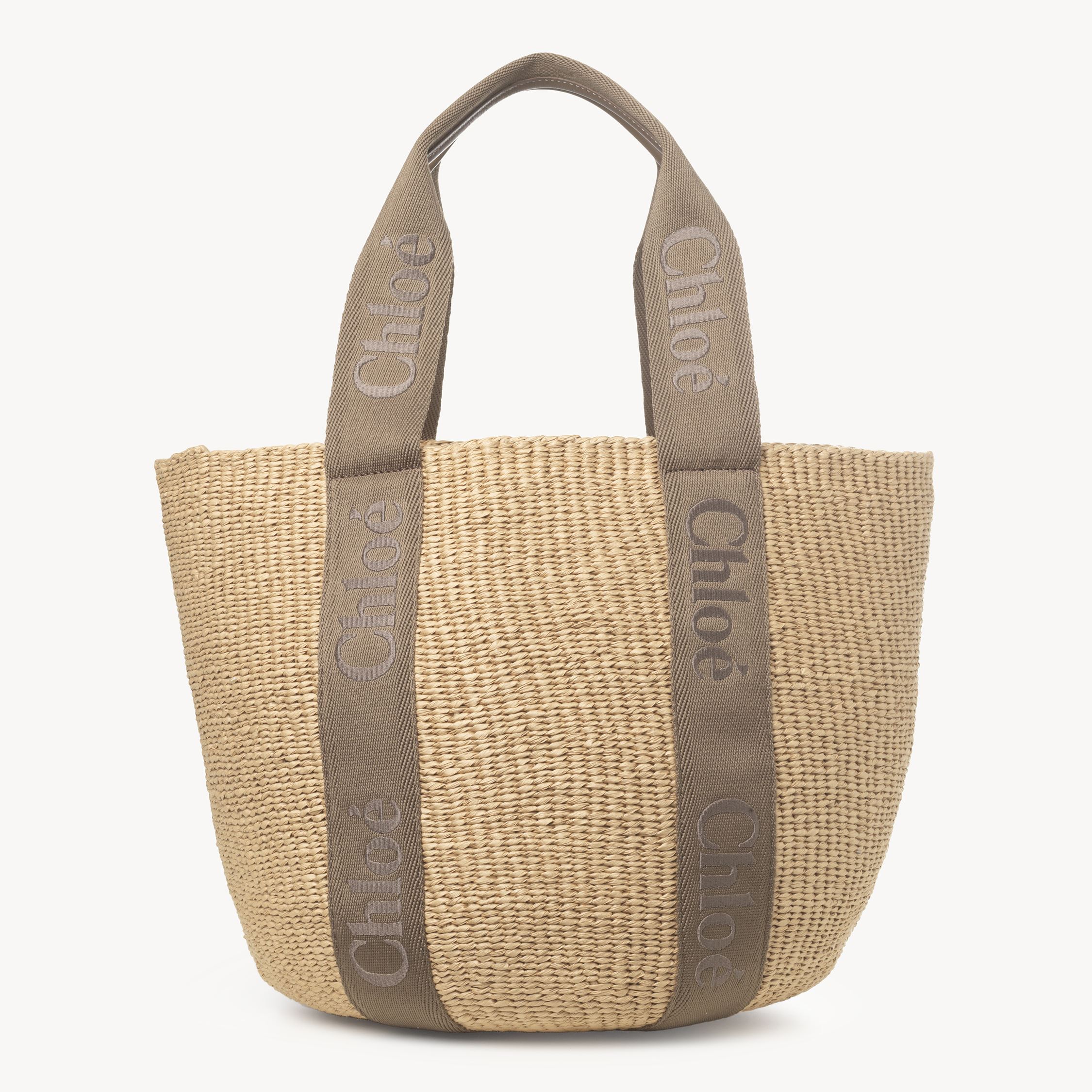 Shop Chloé Large Woody Basket In Fair-trade Natural Fibers Brown Size Onesize 100% Paper