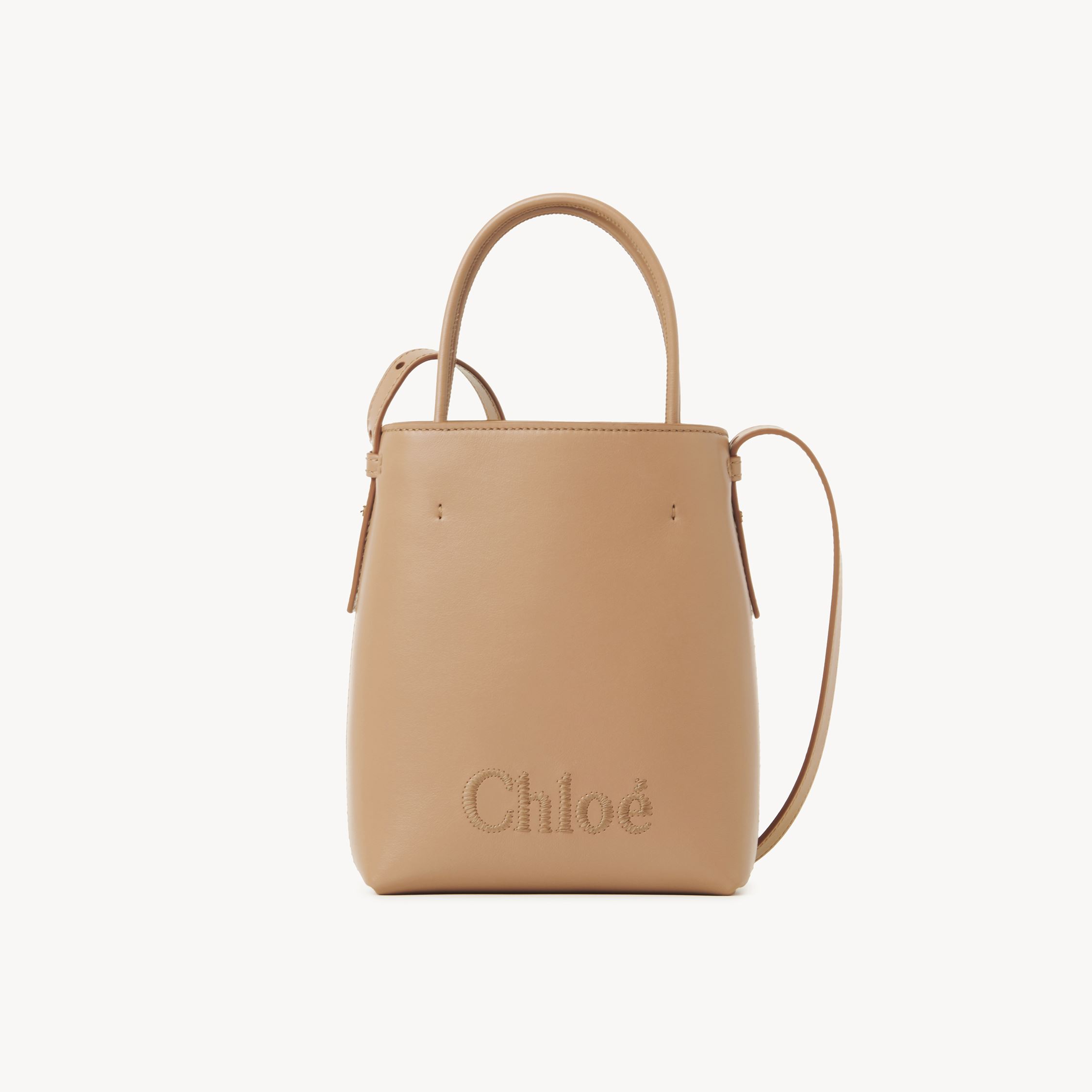 Shop Chloé Micro Sac Cabas  Sense En Cuir Lisse Femme Brun Taille Onesize 100% Cuir De Veau In Brown