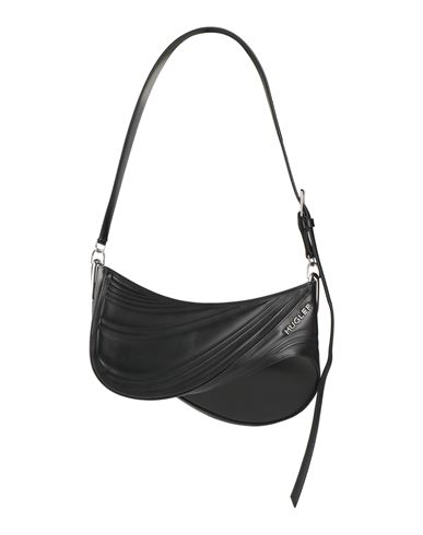 Shop Mugler Woman Shoulder Bag Black Size - Leather