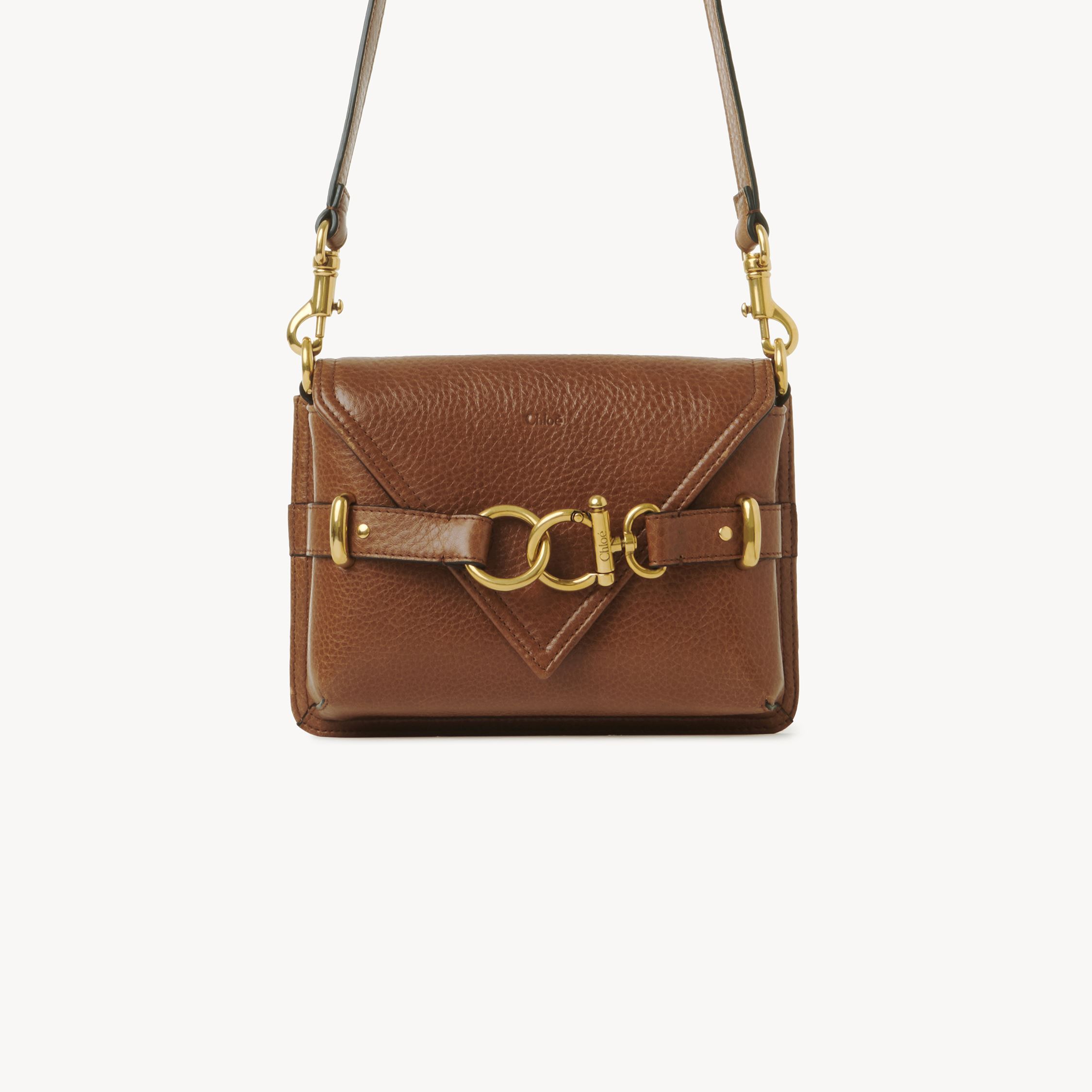 Shop Chloé Mini Sac Bandoulière Cape Bag En Cuir Grainé Femme Brun Taille Onesize 100% Cuir De Veau In Brown