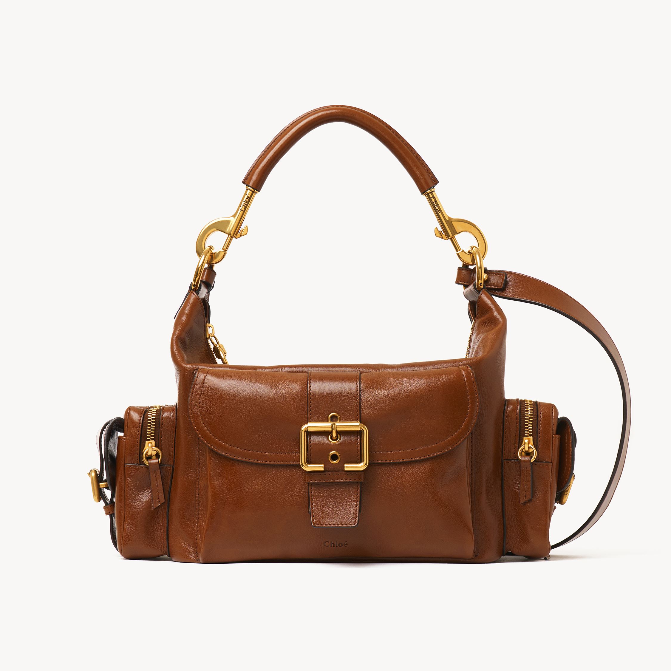 Shop Chloé Sac Camera Bag En Cuir Brillant Femme Brun Taille Onesize 100% Bubalus Bubalis, Farmed, Coo Italy In Brown