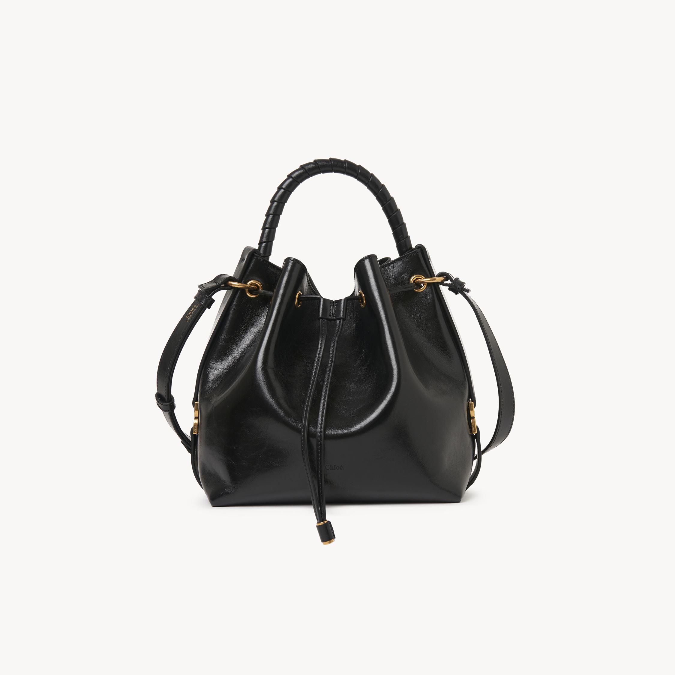 Shop Chloé Sac Seau Marcie En Cuir Brillant Femme Noir Taille Onesize 100% Cuir De Veau In Black