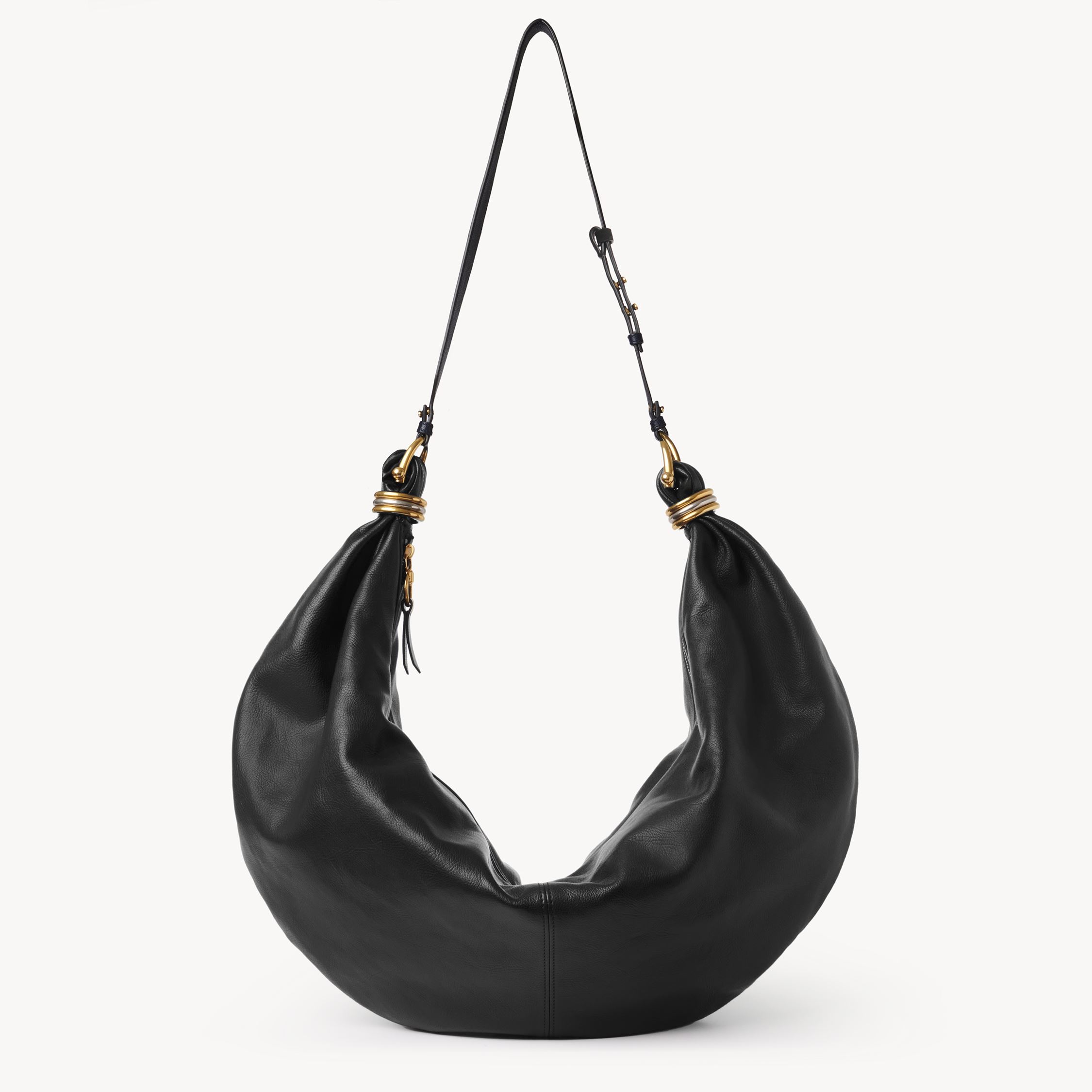 Chloé Large Logo Stray Bag In Black