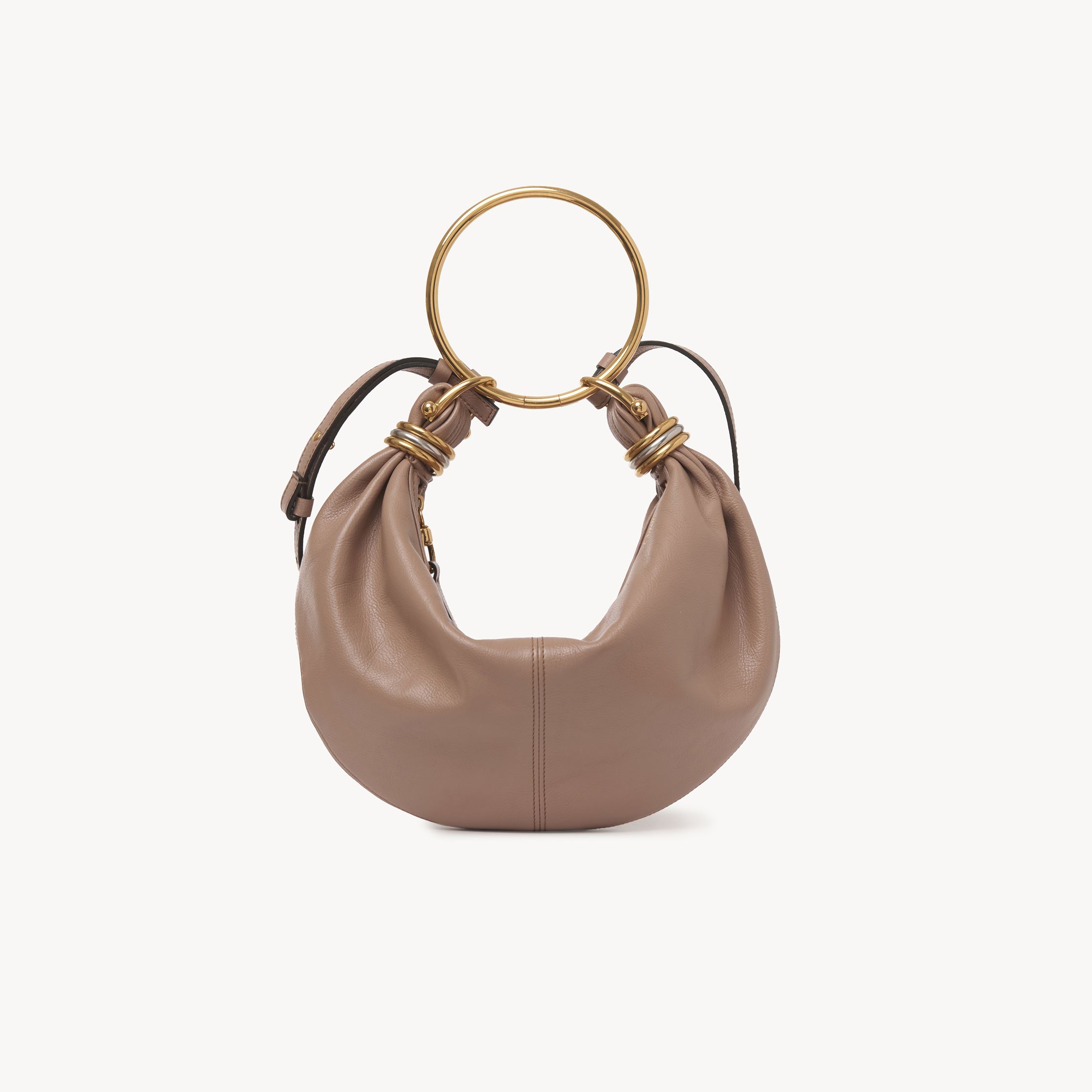 Shop Chloé Petit Sac Hobo Bracelet Bag En Cuir Grainé Femme Rose Taille Onesize 100% Cuir De Veau In Pink