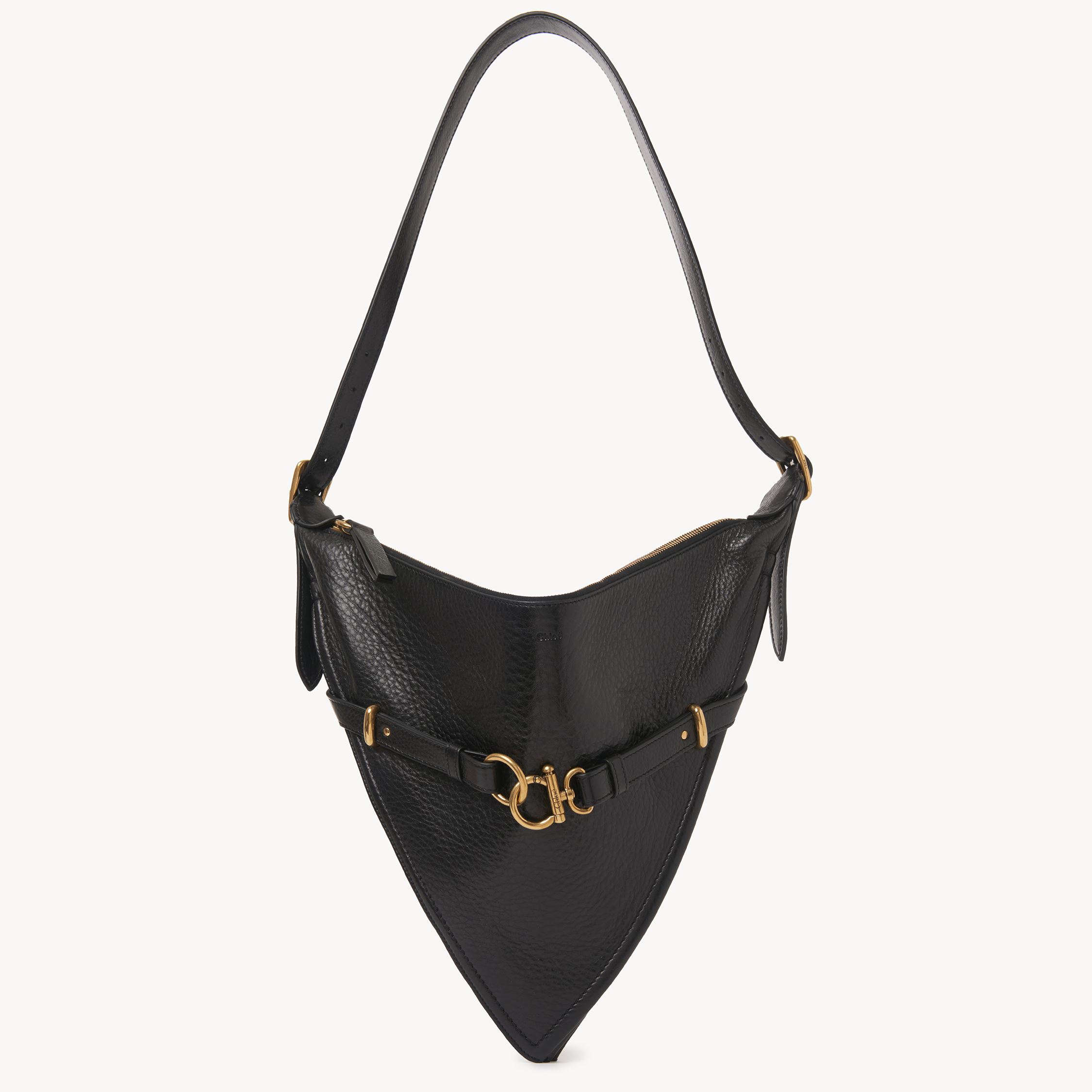 Shop Chloé Sac Porté Épaule Cape Bag En Cuir Grainé Femme Noir Taille Onesize 100% Cuir De Veau In Black