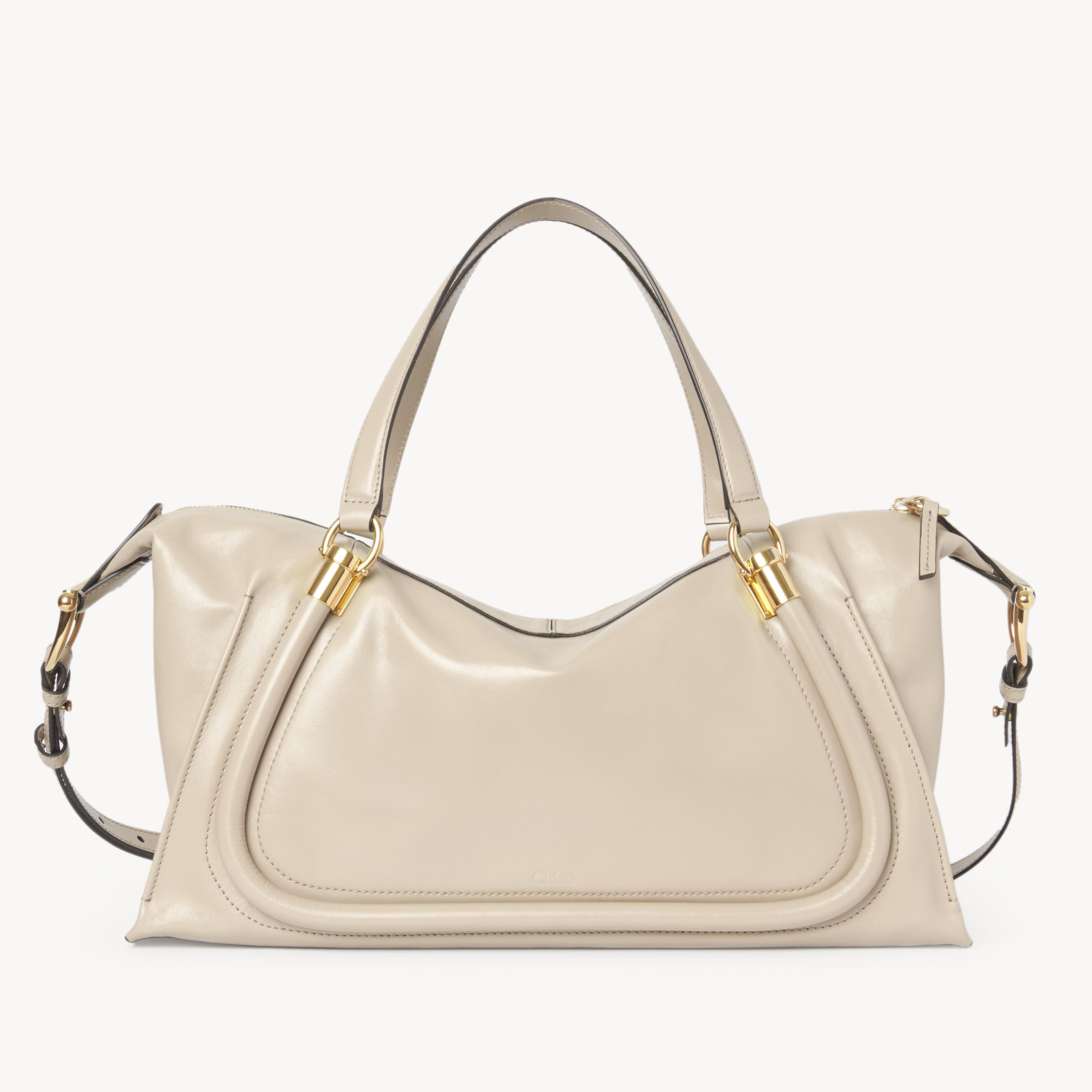 Shop Chloé Sac Paraty 24 En Cuir Brillant Femme Beige Taille Onesize 100% Cuir De Veau