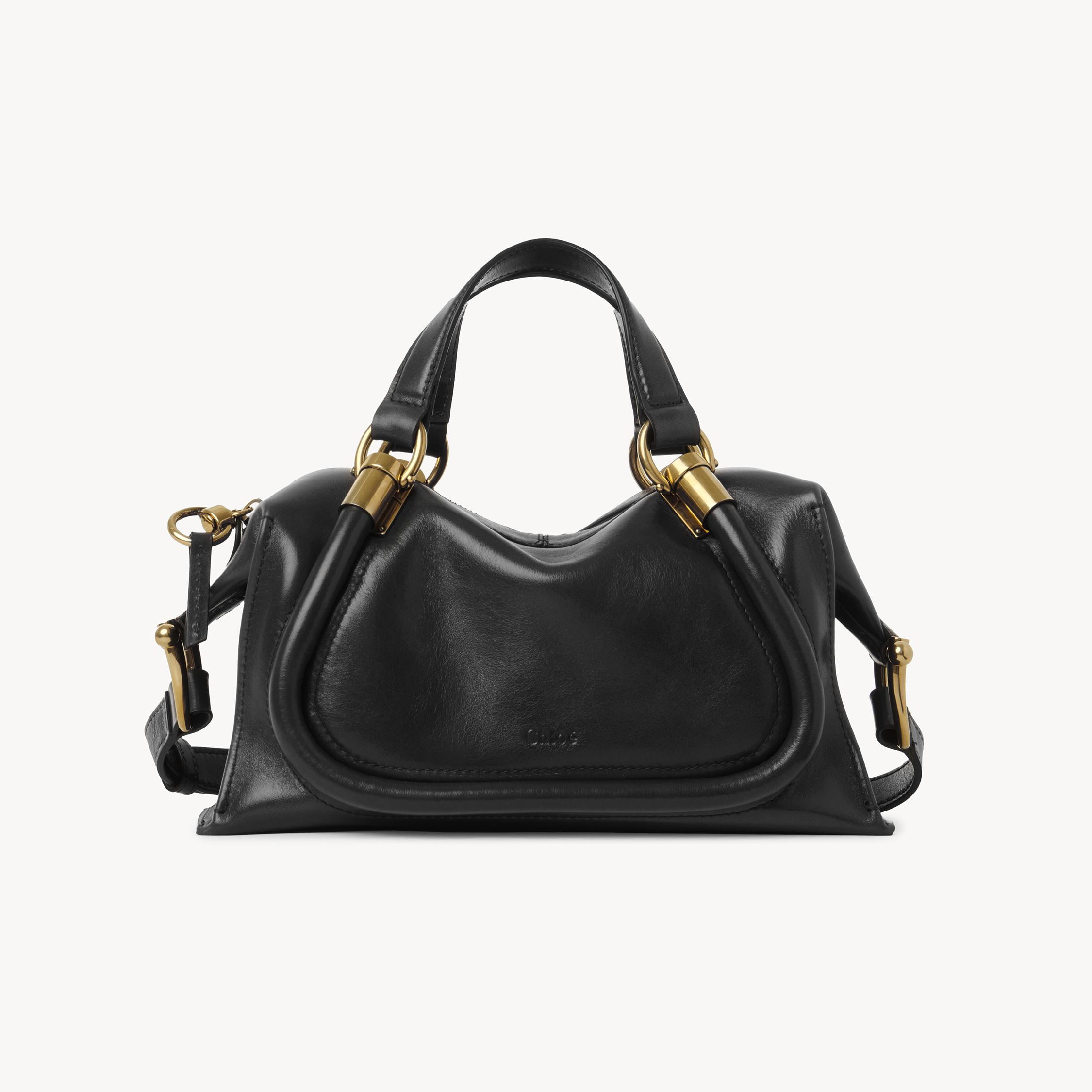 Shop Chloé Small Paraty 24 Bag In Shiny Leather Black Size Onesize 100% Calf-skin Leather