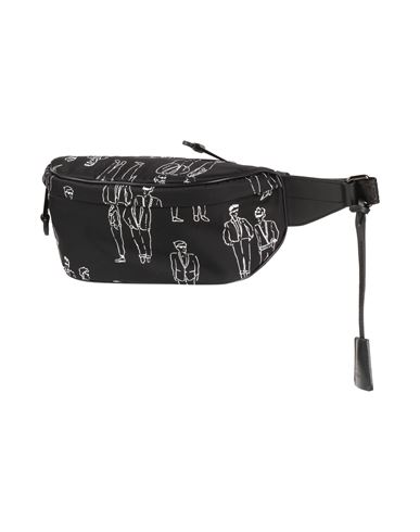 Shop Moschino Man Belt Bag Black Size - Textile Fibers, Leather