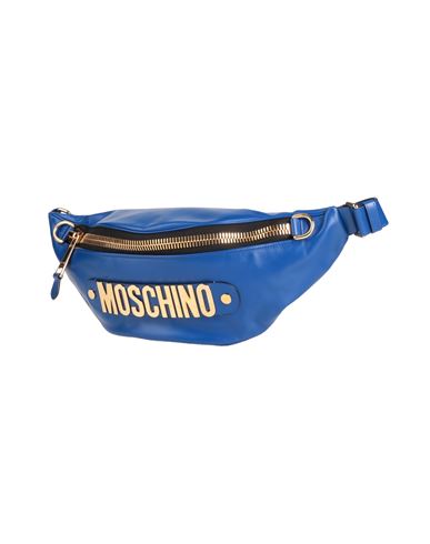 Moschino Man Belt Bag Bright Blue Size - Leather In Burgundy