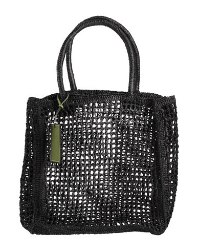 Shop Manebi Manebí Woman Handbag Black Size - Natural Raffia