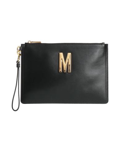 Moschino Woman Handbag Black Size - Leather In Gold