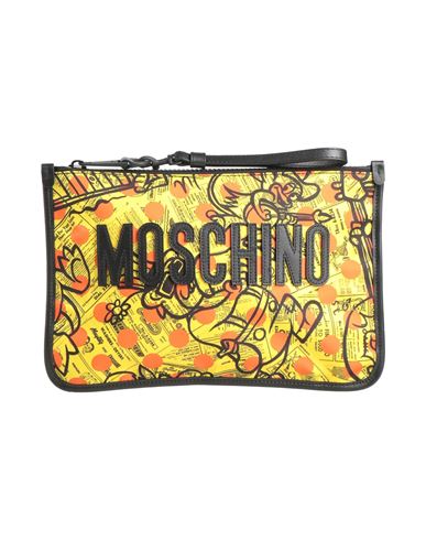 Shop Moschino Man Handbag Yellow Size - Textile Fibers