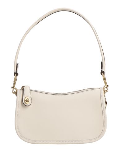 Shop Coach Woman Handbag Ivory Size - Leather In White