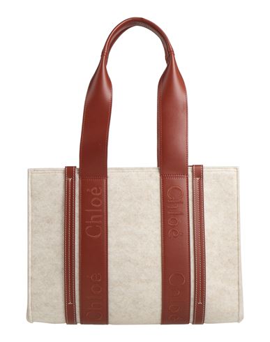 Chloé Woman Shoulder Bag Cream Size - Textile Fibers, Leather In White