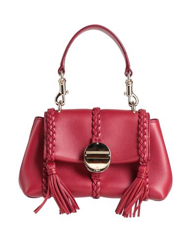 Chloé Woman Handbag Burgundy Size - Lambskin, Calfskin In Pink