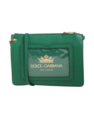 Dolce & Gabbana Man Cross-body Bag Green Size - Calfskin, Pvc - Polyvinyl Chloride In Burgundy