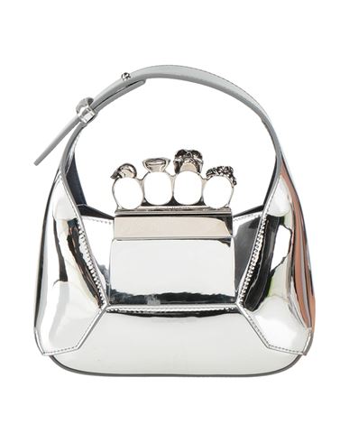 Shop Alexander Mcqueen Woman Handbag Silver Size - Leather