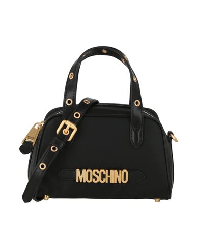Moschino Handbag In Nylon With Logo Lettering In Black