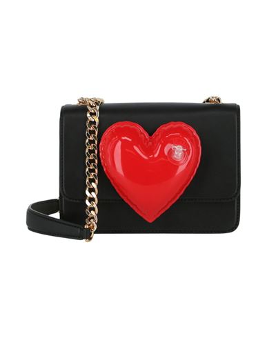 Moschino Inflatable Heart Leather Shoulder Bag In Black
