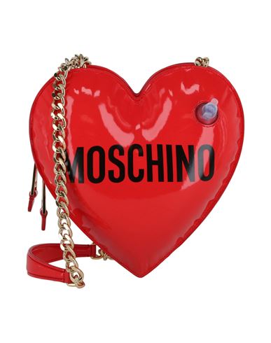 Shop Moschino Heart Shaped Shoulder Bag Woman Cross-body Bag Red Size - Polyurethane, Polyester