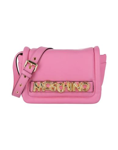 Shop Moschino Balloon Lettering Crossbody Bag Woman Cross-body Bag Pink Size - Lambskin