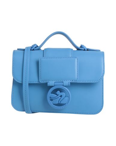 Shop Longchamp Woman Cross-body Bag Light Blue Size - Cowhide