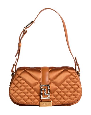 Versace Woman Handbag Tan Size - Viscose, Silk, Lambskin In Brown