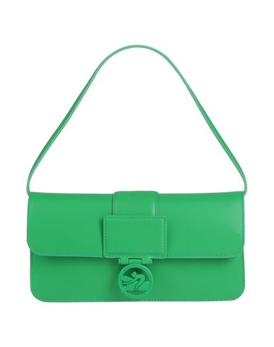 Longchamp Woman Handbag Green Size - Leather