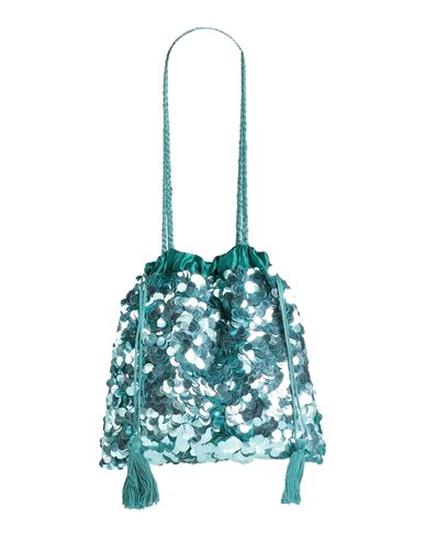 Shop P.a.r.o.s.h P. A.r. O.s. H. Woman Shoulder Bag Deep Jade Size - Cotton, Polyester In Green