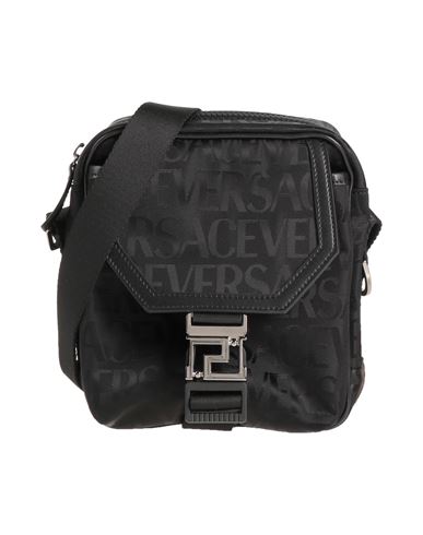 Shop Versace Man Cross-body Bag Black Size - Polyamide