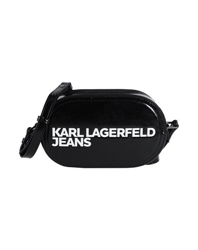Karl Lagerfeld Jeans Essential Logo Camera Bag Woman Cross-body Bag Black Size - Recycled Polyuretha In Burgundy