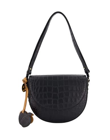 Stella Mccartney Frayme Croc-effect Shoulder Bag Woman Shoulder Bag Black Size - Po