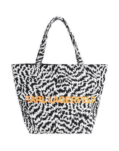 Shop Karl Lagerfeld K/zebra Shopper Woman Handbag White Size - Recycled Cotton, Cotton