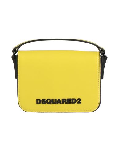 Dsquared2 Man Handbag Yellow Size - Leather In White