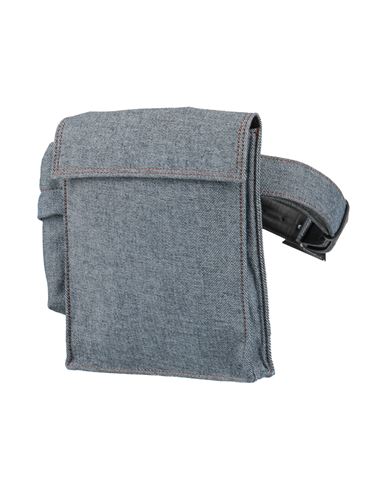 Attico The  Woman Belt Bag Blue Size - Cotton, Calfskin