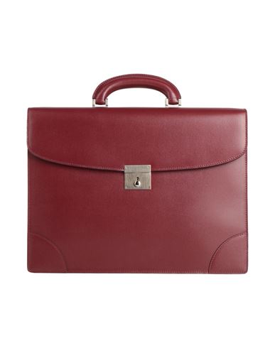 Shop Valextra Man Handbag Burgundy Size - Calfskin In Red