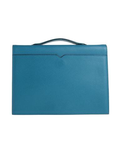 VALEXTRA VALEXTRA MAN HANDBAG AZURE SIZE - CALFSKIN 
