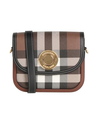 Burberry Woman Cross-body Bag Chocolate Brown Size - Polyurethane, Cotton, Polyester, Calfskin In Brown