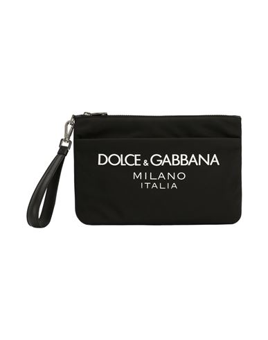 Shop Dolce & Gabbana Logo Pouch Man Handbag Black Size - Polyester