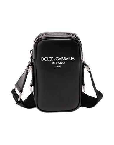 Shop Dolce & Gabbana Logo Print Crossbody Bag Man Cross-body Bag Black Size - Leather
