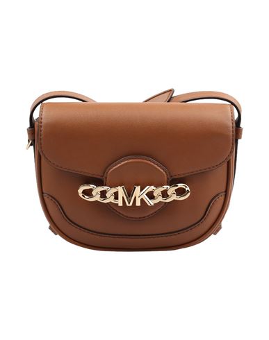 Shop Michael Kors Hally Bag Woman Cross-body Bag Brown Size - Leather