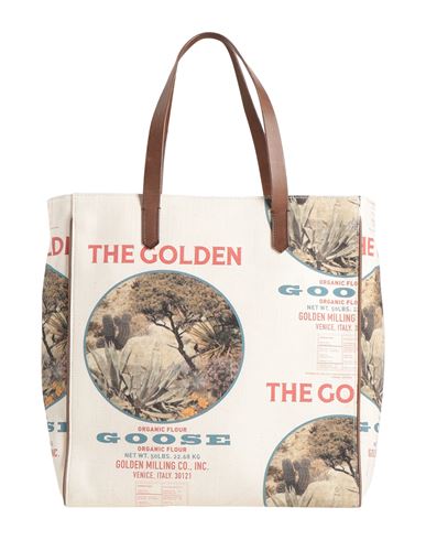 Golden Goose Woman Handbag Beige Size - Textile Fibers, Leather In Brown