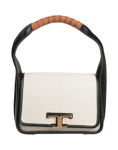 Tod's Woman Handbag Off White Size - Cotton, Leather In White