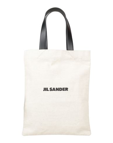 Shop Jil Sander Woman Handbag Beige Size - Cotton, Linen, Cow Leather