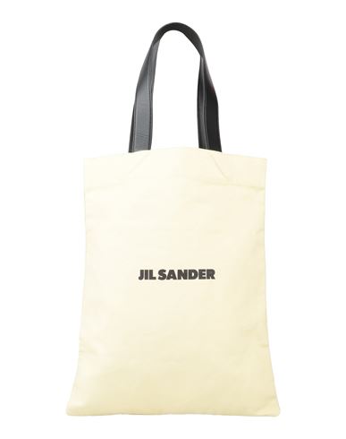 Jil Sander Woman Handbag Light Yellow Size - Cotton, Linen, Cow Leather In White
